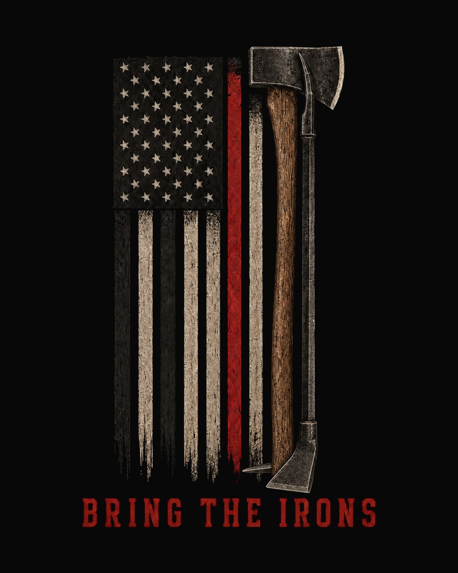 Thin Red Line Irons — Thin Red Line flag with axe and halligan